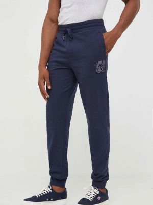 Spodnie sportowe bawełniane Hugo niebieskie