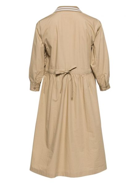 Haftowana sukienka midi bawełniana :chocoolate beżowa