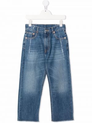 Straight leg-jeans för tjejer Mm6 Maison Margiela Kids blå