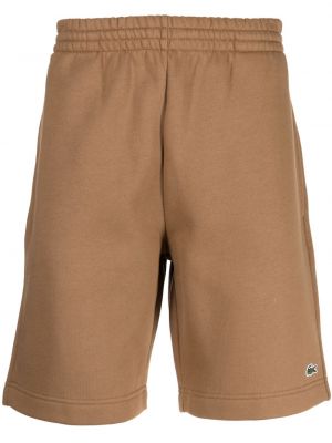 Jersey bermuda kratke hlače z vezenjem Lacoste rjava