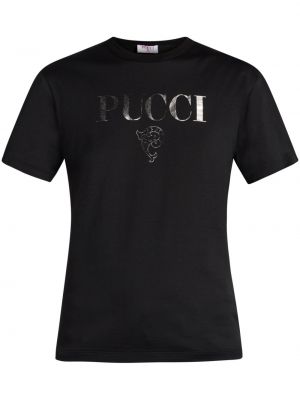 Kokvilnas t-krekls Pucci melns