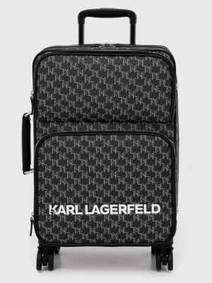 Walizka z nadrukiem Karl Lagerfeld czarna