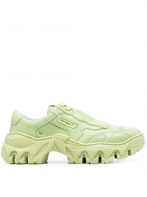 Sneakersy sznurowane skórzane koronkowe Rombaut zielone
