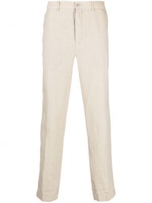 Białe lniane proste spodnie 120% Lino