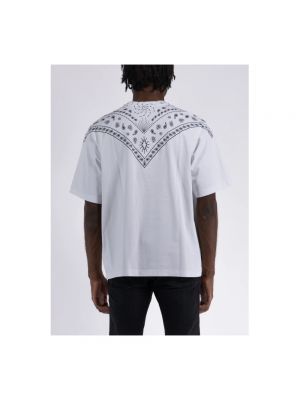 Camiseta de algodón con estampado con estampado de cachemira Marcelo Burlon blanco
