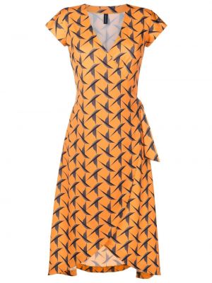 Μίντι φόρεμα με λαιμόκοψη v Lygia & Nanny πορτοκαλί