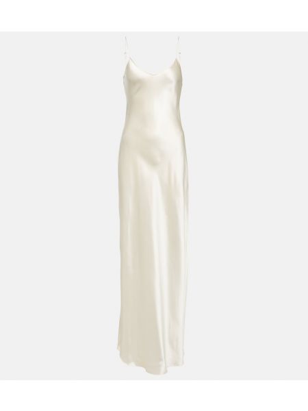 Атласное длинное платье Nili Lotan белое