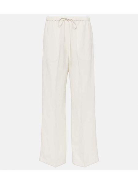Pantalones de lino lyocell bootcut Totême blanco