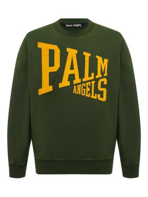 Хлопковый свитшот Palm Angels зеленый
