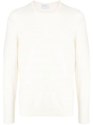 Kašmírový svetr s kulatým výstřihem Fedeli bílý