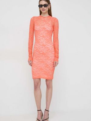 Sukienka mini dopasowana Pinko pomarańczowa