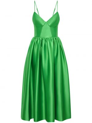 Satynowa sukienka koktajlowa bez rękawów Nicholas zielona