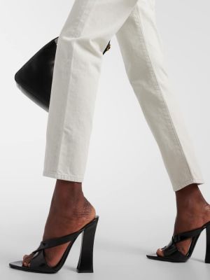 Jeansy skinny z niską talią slim fit Saint Laurent białe