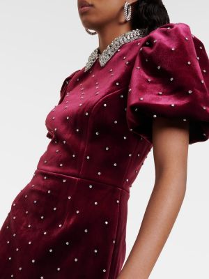 Mini robe en velours à imprimé Rebecca Vallance rouge