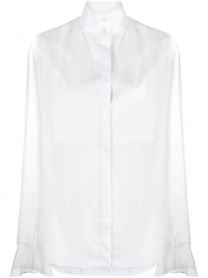 Прозрачна памучна риза Rochas бяло
