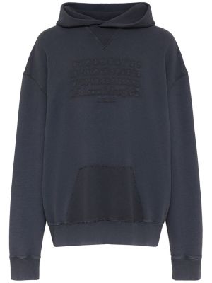 Kokvilnas kapučdžemperis Maison Margiela melns