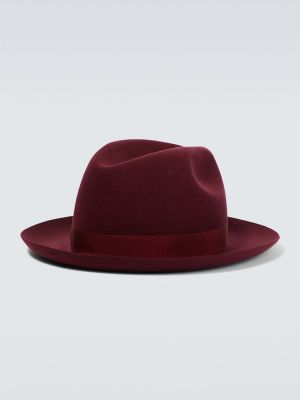 Volneni klobuk Borsalino rdeča