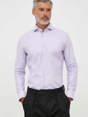 Koszula slim fit Boss fioletowa