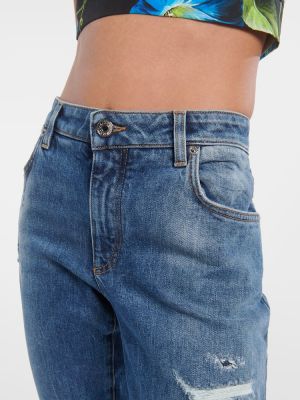 Bootcut džínsy s vysokým pásom Dolce&gabbana modrá
