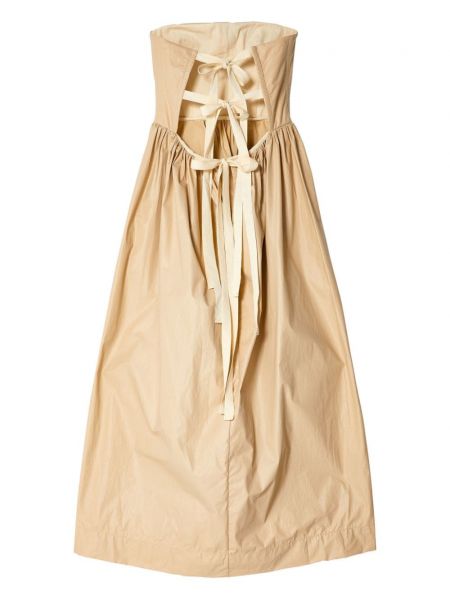 Bavlněné korzetové šaty Uma Wang béžové