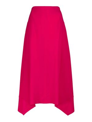 Hedvábné midi sukně Stella Mccartney - růžová