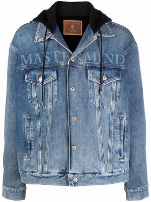Džínová bunda s kapucí Mastermind World modrá