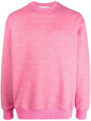 Džemper s printom Moschino ružičasta