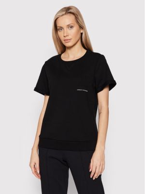 Relaxed fit marškinėliai Armani Exchange juoda