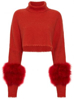 Sweter w piórka Lapointe czerwony