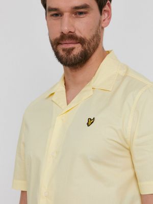 Памучна риза Lyle & Scott жълто