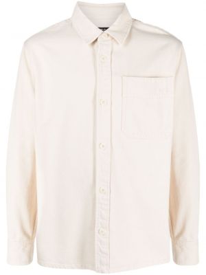 Bavlnená košeľa s vreckami A.p.c. biela