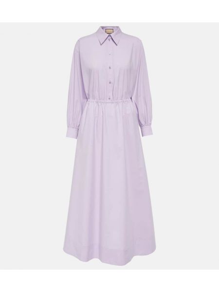 Robe longue en coton Gucci violet