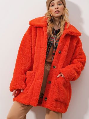 Palton Trend Alaçatı Stili portocaliu