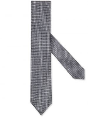 Žakárová hedvábná kravata Zegna šedá