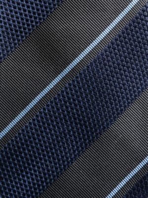 Jedwabny krawat w paski Kiton niebieski