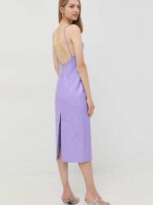 Midi šaty Bardot fialové