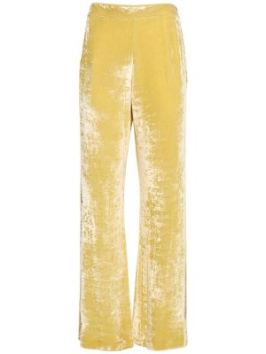 Pantalones rectos de terciopelo‏‏‎ de tela jersey Jil Sander amarillo