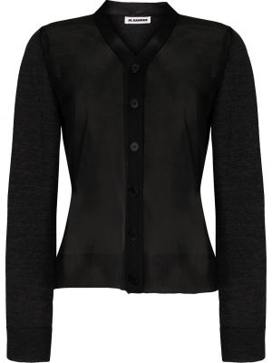 Průsvitná pletená košile Jil Sander černá