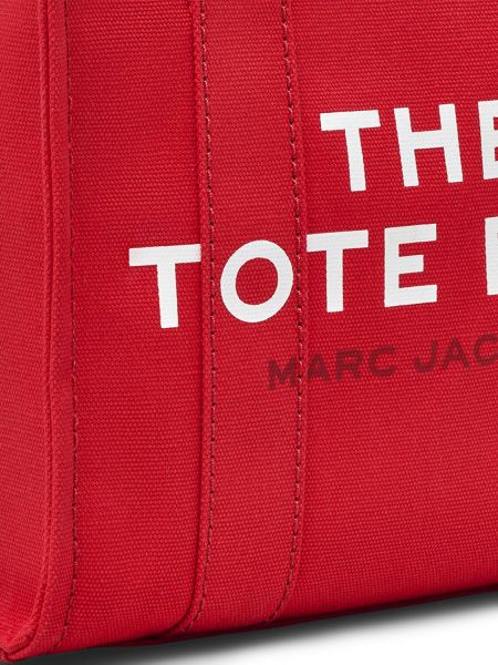Geantă shopper din bumbac Marc Jacobs roșu