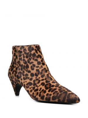 Leopardí kotníkové boty s potiskem Prada