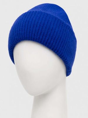 Dzianinowa czapka wełniana Answear Lab niebieska