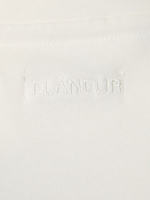 Памучна тениска с принт Flâneur бяло