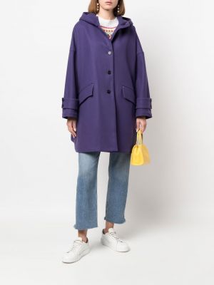 Vilnonis paltas su gobtuvu Mackintosh violetinė