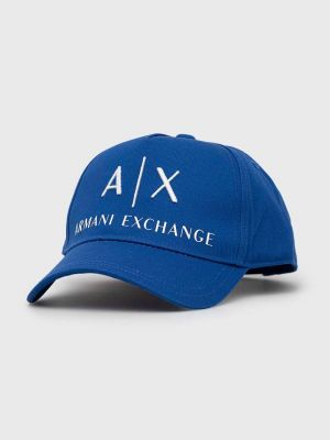 Памучна шапка с апликация Armani Exchange