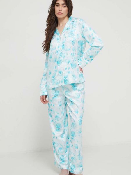 Сатенена пижама Lauren Ralph Lauren синьо