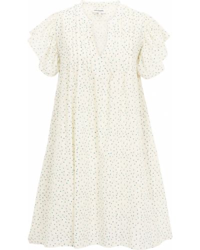 Памучна рокля тип риза Lollys Laundry бяло