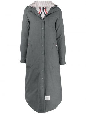 Cappotto con cappuccio Thom Browne grigio