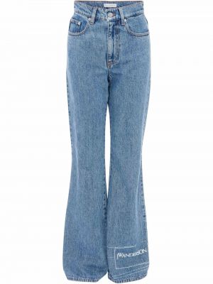 Jeans bootcut taille haute large Jw Anderson bleu