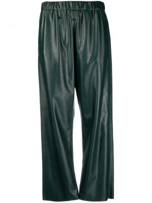 Кожени панталон Mm6 Maison Margiela зелено