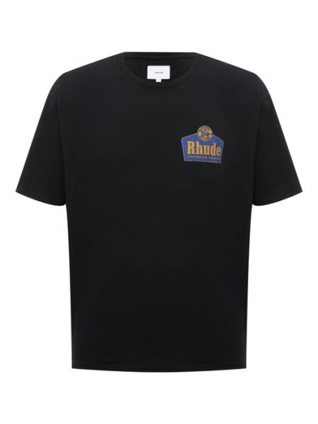 Хлопковая футболка Rhude черная